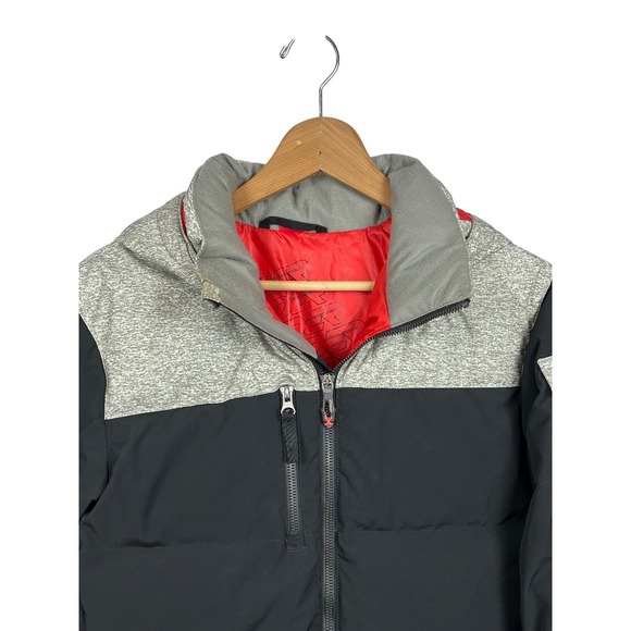 Spyder Kids Size 18 Puffer Jacket Black Gray Full Zip‎ Hooded Winter Coat - Picture 3 of 13